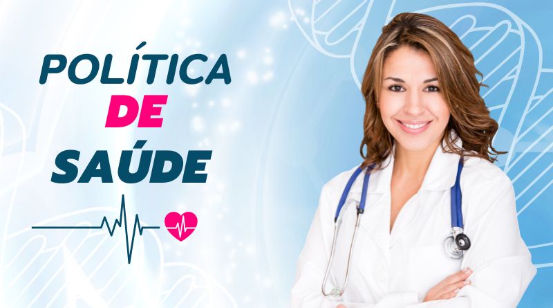 Médica sorridente com estetoscópio, promovendo a importância da política de saúde na proteção da saúde pública.